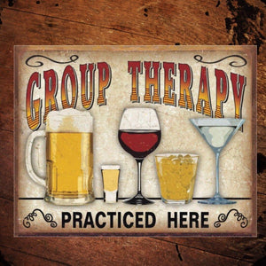 Group Therapy Metal Sign - The Whiskey Cave
