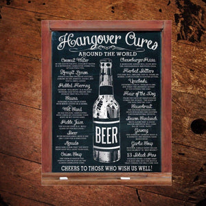 Hangover Cures Metal Sign - The Whiskey Cave