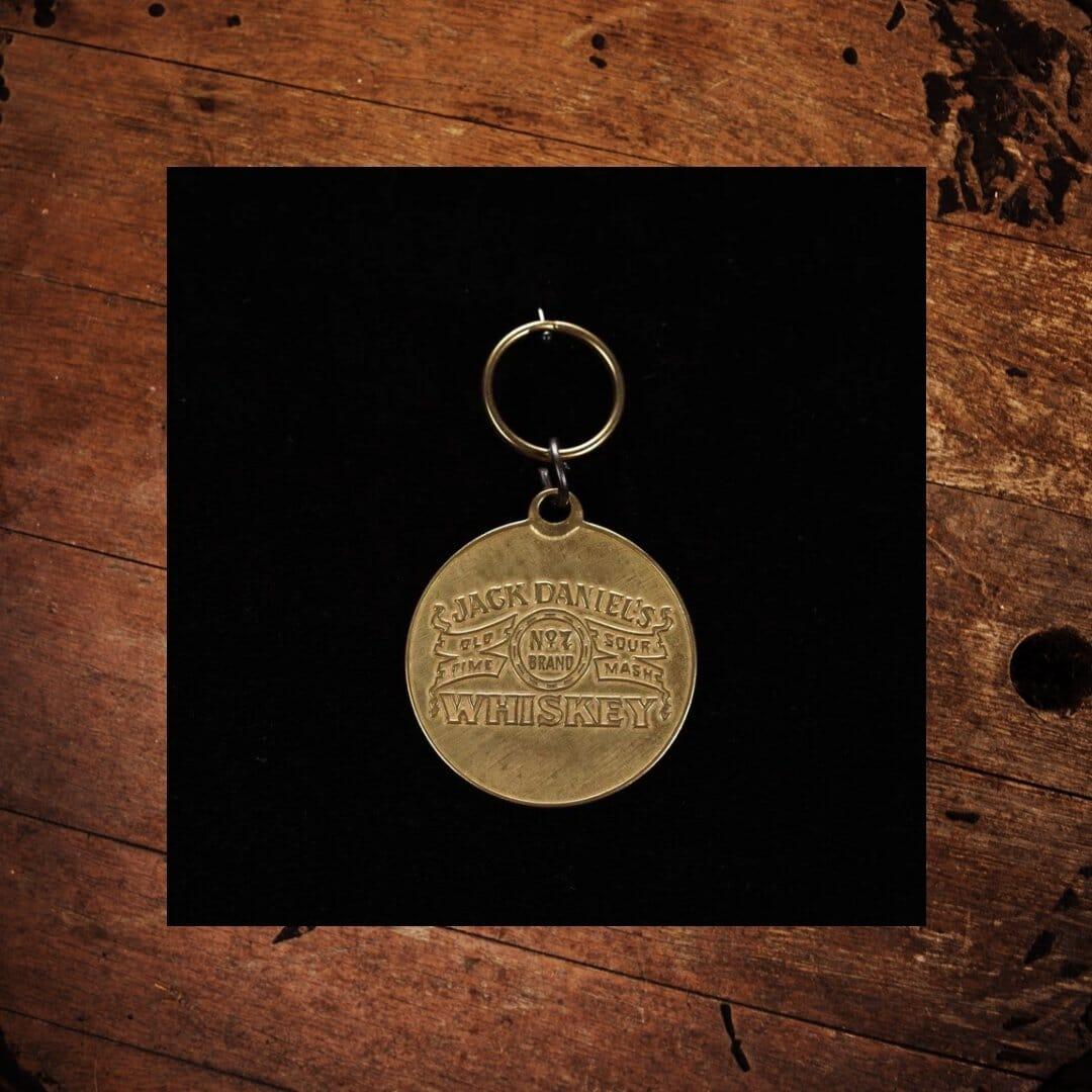 Jack Daniel's 1980's Brass Key Ring - The Whiskey Cave