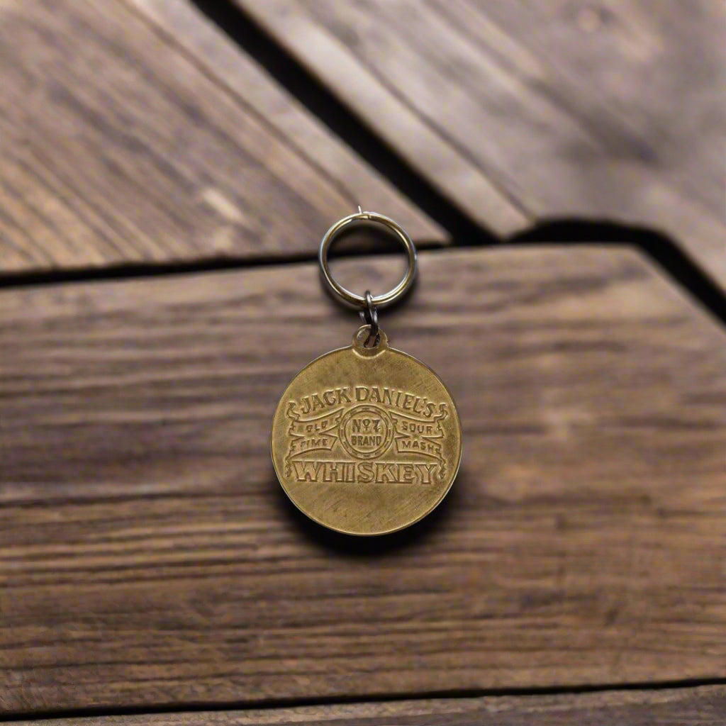 Jack Daniel’s 1980’s Brass Key Ring - The Whiskey Cave