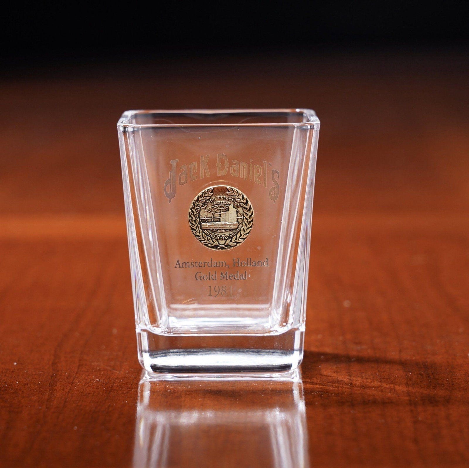 Jack Daniel’s 1981 Gold Medal Boxed Shot Glass from 2006 at The Whiskey Cave