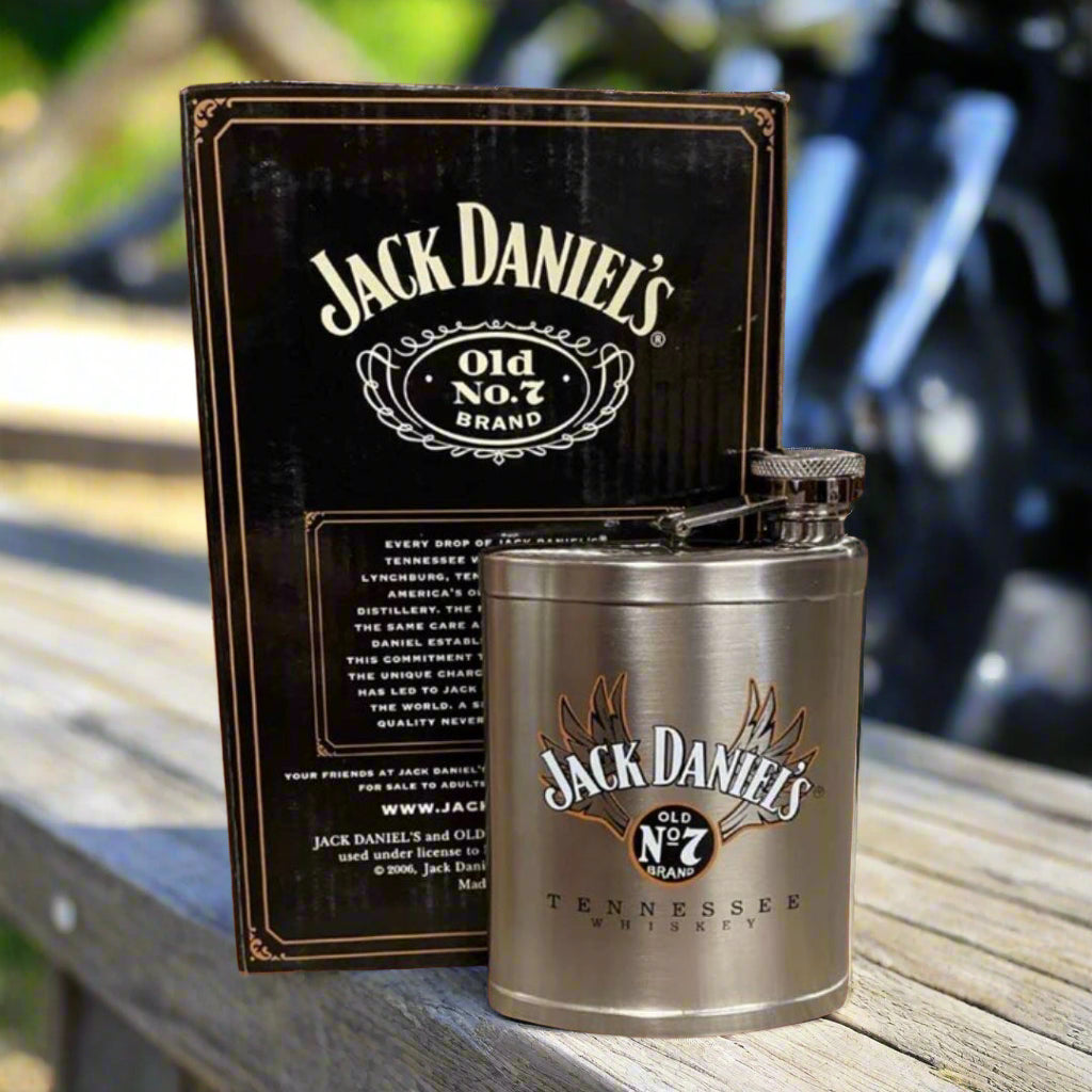 Jack Daniel’s 2005 Stainless Flask NEW in Box - The Whiskey Cave