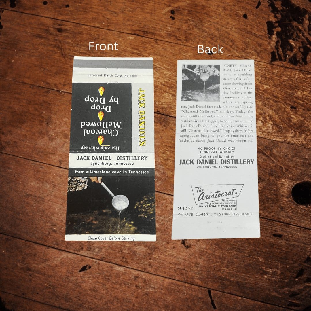Jack Daniel’s 60’s Matchbook Cover “Cave Spring” - The Whiskey Cave