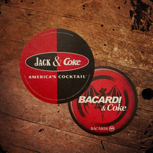 Jack Daniel’s and Coke and Bacardi Rum Coaster from 2003 - The Whiskey Cave