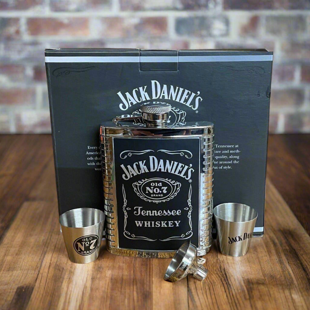 Jack Daniel’s Black Label Flask with Shots - The Whiskey Cave