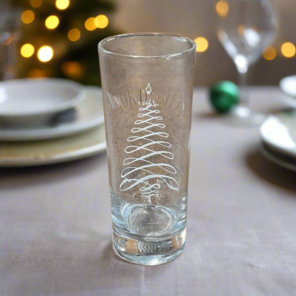 Jack Daniel’s Embossed Christmas Tree Highball Glass - The Whiskey Cave
