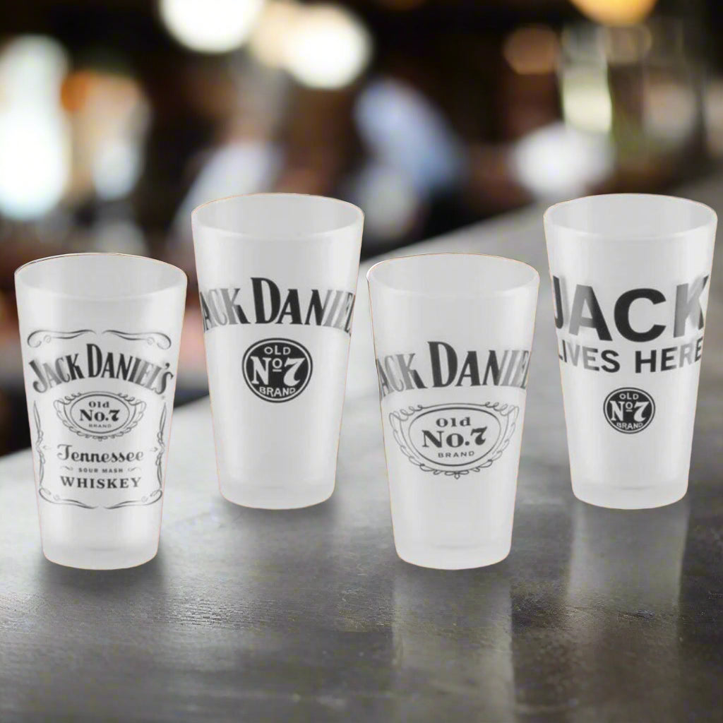 Jack Daniel’s Frosted Pint Glasses Boxed Set of Four - The Whiskey Cave
