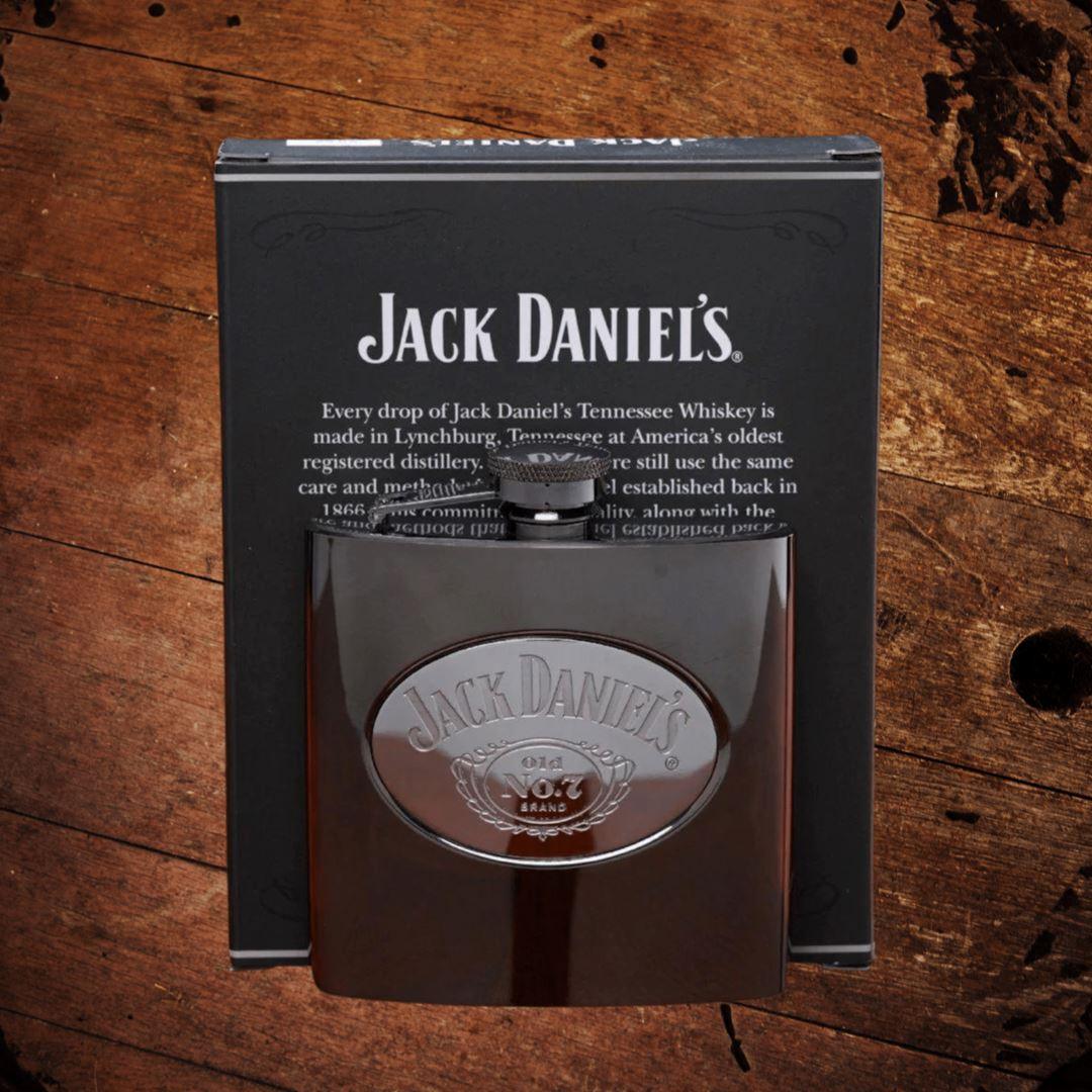 Jack Daniel’s Gun Metal Finish Stainless Flask - The Whiskey Cave