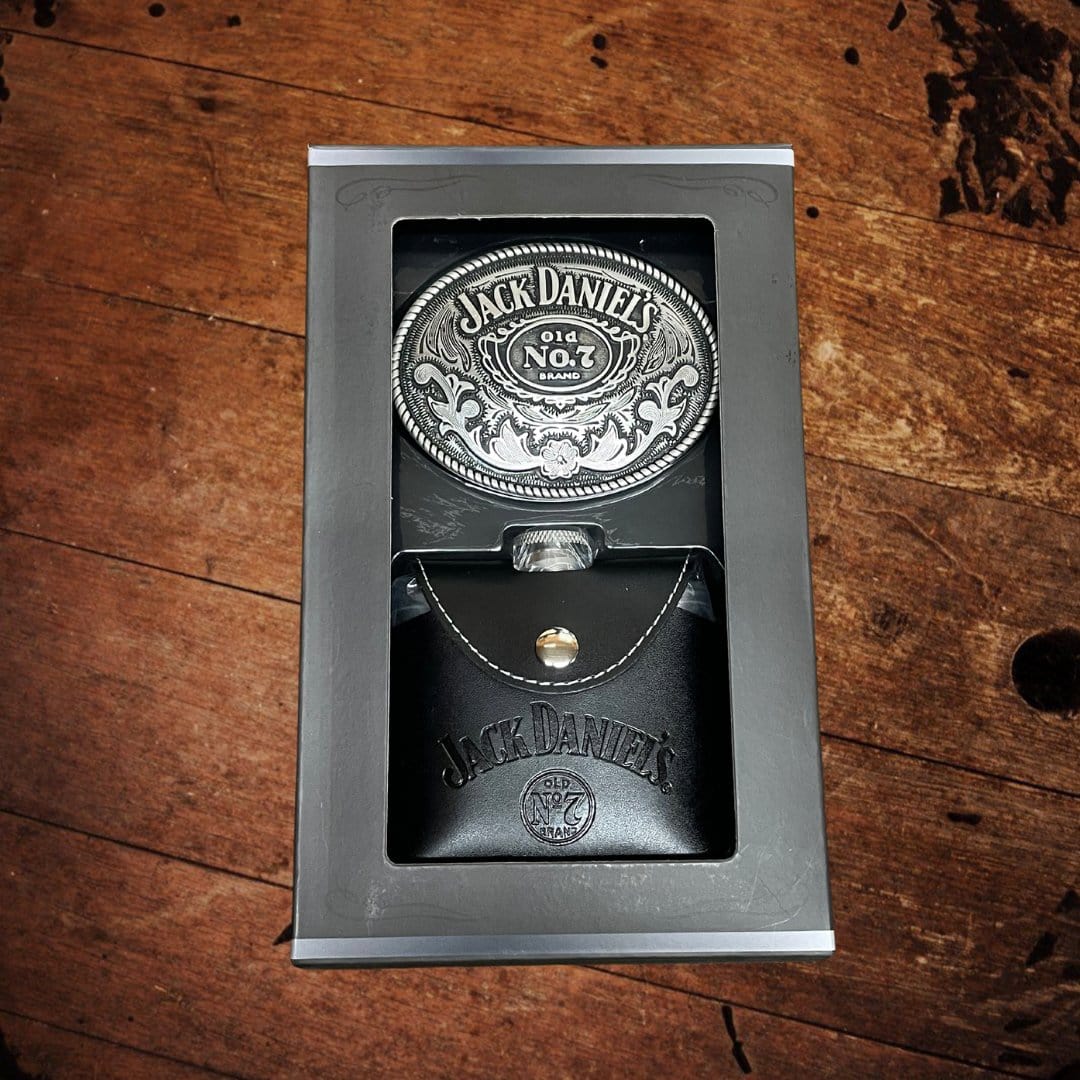 Jack Daniel’s Leather Flask and Buckle Boxed Set - The Whiskey Cave