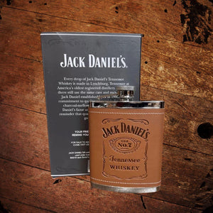 Jack Daniel’s Leatherette Covered Stainless Steel 6 ounce Flask - The Whiskey Cave