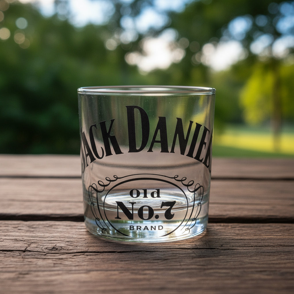 Jack Daniel’s Logo Rocks Glass with Embossed Bottom - The Whiskey Cave