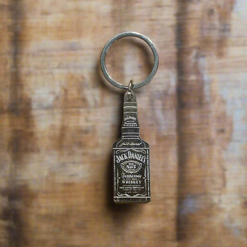 Jack Daniel's Metal Bottle Key Ring - The Whiskey Cave