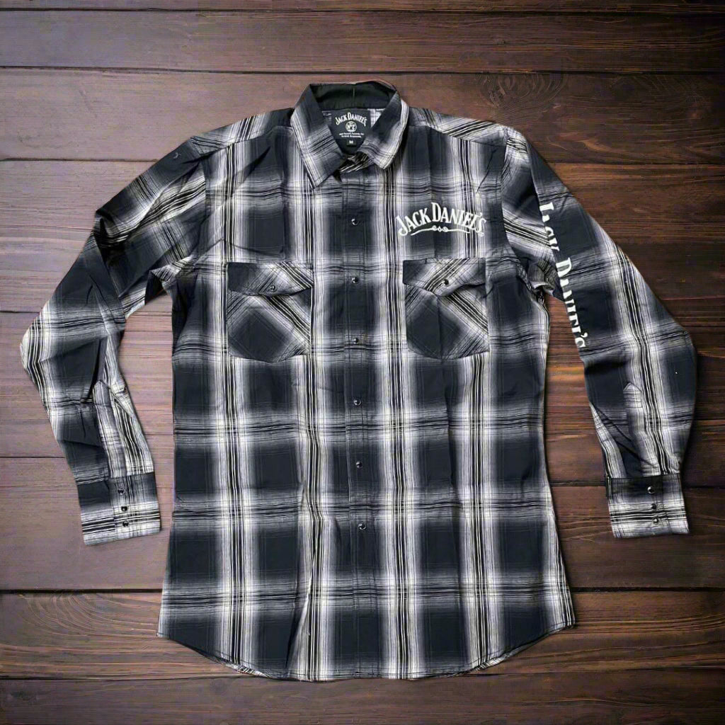 Jack Daniel's Long Sleeve Plaid Cotton Shirt