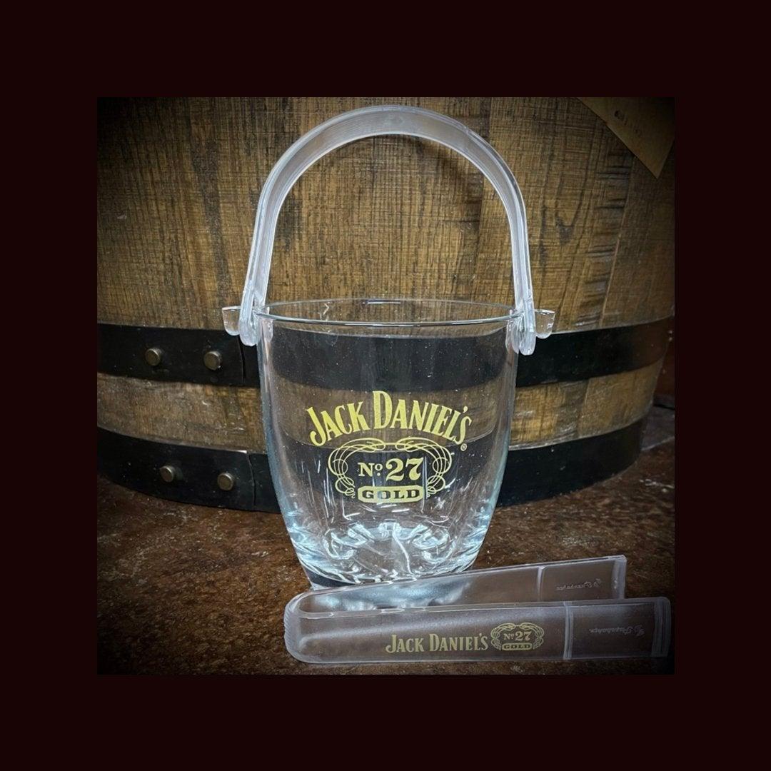 Jack Daniel’s No 27 Gold Glass Ice Bucket with Tongs - The Whiskey Cave