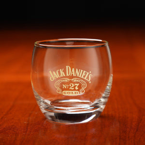Jack Daniel’s No 27 Gold Round Glass - The Whiskey Cave