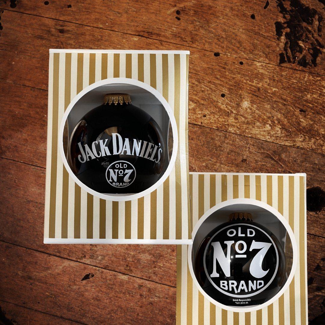 Jack Daniel’s Old No 7 Two Sided Glass Ornament - The Whiskey Cave