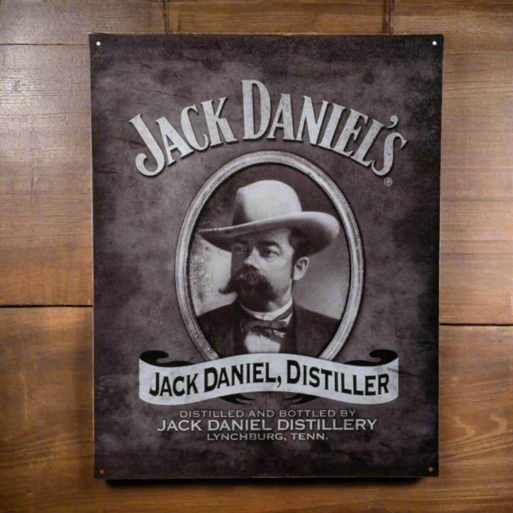 Atherton Whiskey Metal Tin Sign – 12x8 Inch Man Cave Wall Decor, Vintage Rusted Look