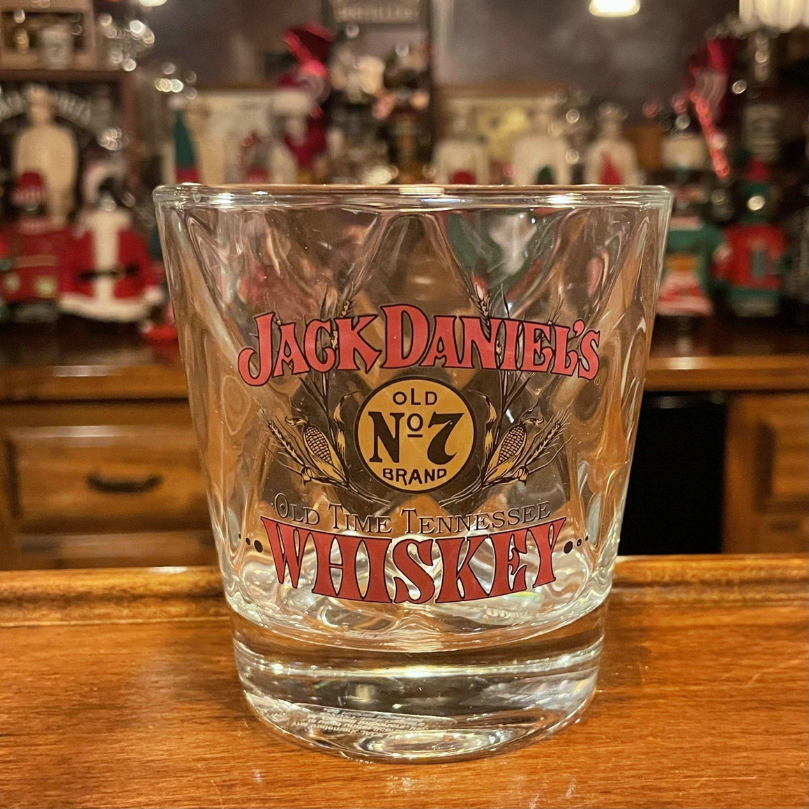 Jack Daniels Red and Gold Corn Stalk Logo Rocks Glass - The Whiskey Cave