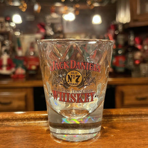 Jack Daniels Red and Gold Corn Stalk Logo Shot Glass - The Whiskey Cave