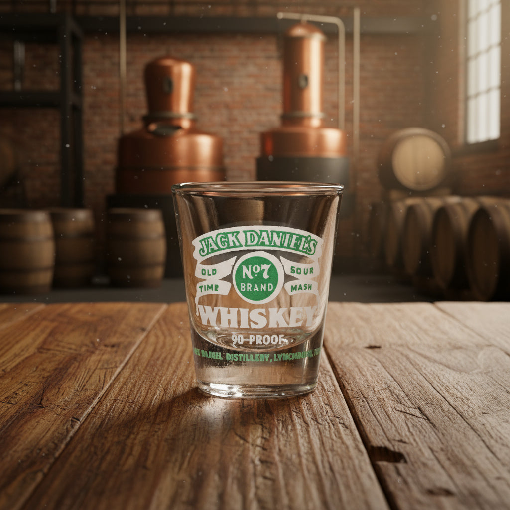 Jack Daniel’s Shot Glass 90 Proof Green and White - The Whiskey Cave