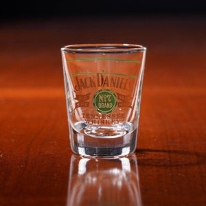 Jack Daniel’s Shot Glass Vintage 80’s Green Gold - The Whiskey Cave