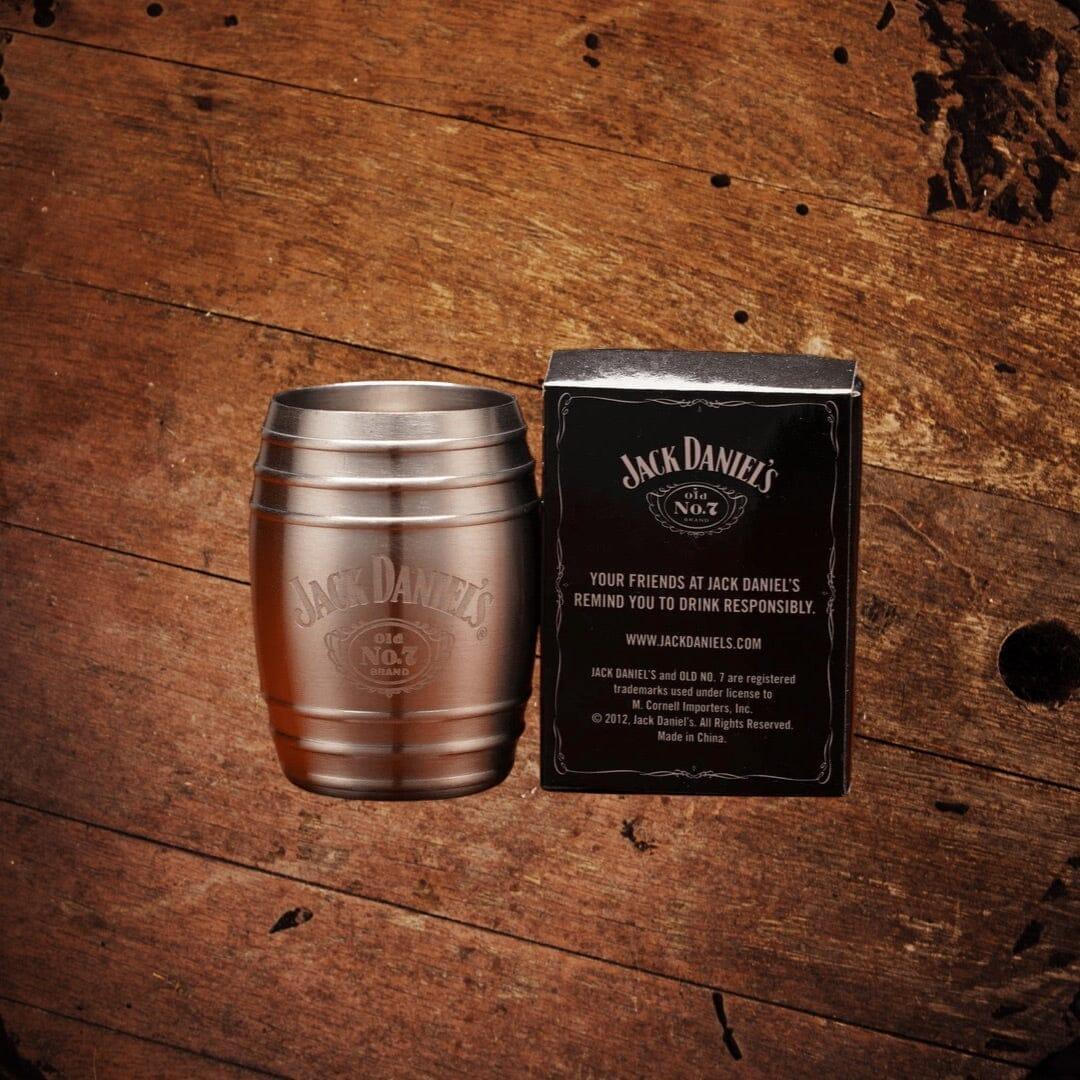 Jack Daniel’s Stainless Barrel Shot Glass Swing Logo - The Whiskey Cave