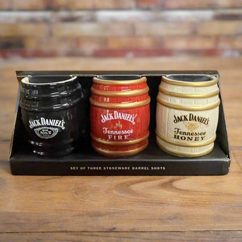 Jack Daniel’s Stoneware Barrel Trio Shot Glasses - The Whiskey Cave