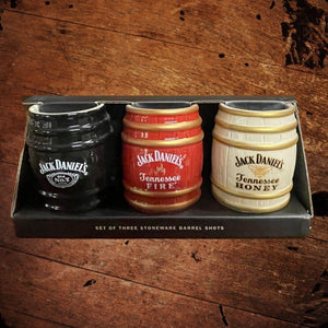 Jack Daniel’s Stoneware Barrel Trio Shot Glasses - The Whiskey Cave