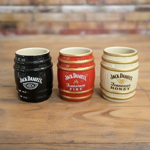 Jack Daniel's Stoneware Barrel Trio Shot Glasses - The Whiskey Cave