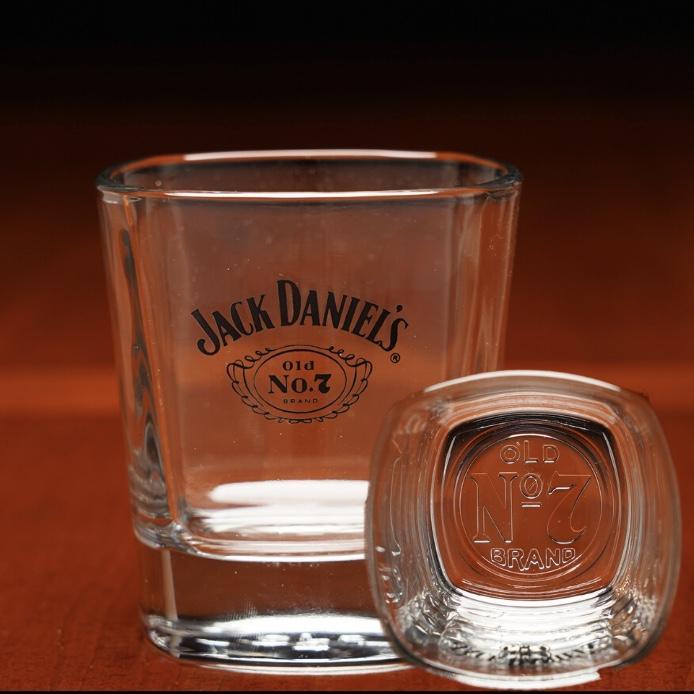 Jack Daniel's Swing Logo Embossed Bottom Glass - The Whiskey Cave