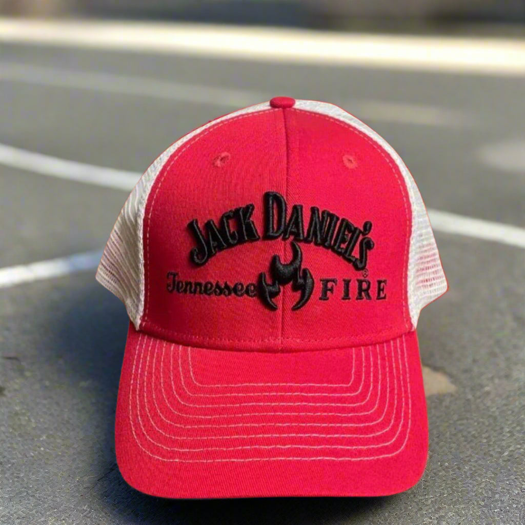 Jack Daniel’s Tennessee Fire Red and White Stitched Hat - The Whiskey Cave