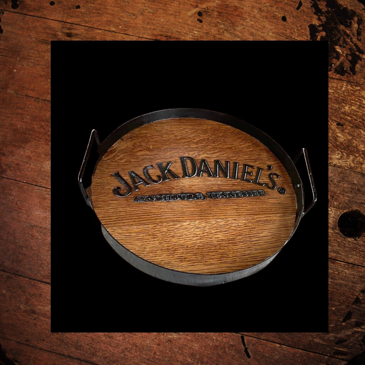 Jack Daniel’s Tennessee Whiskey Barrel Wood Tray - The Whiskey Cave