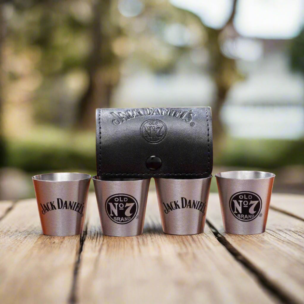 Jack Daniel’s Travel Shots In Leather Case - The Whiskey Cave