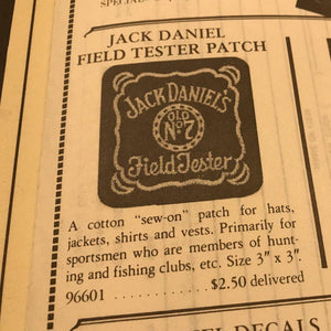 Jack Daniel’s Vintage Field Tester Patch - The Whiskey Cave