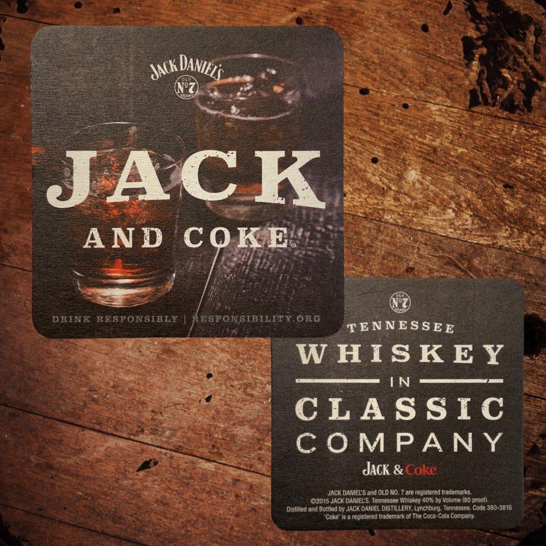 Jack Daniel’s Whiskey and Coke Classic 2015 Square Coaster - The Whiskey Cave
