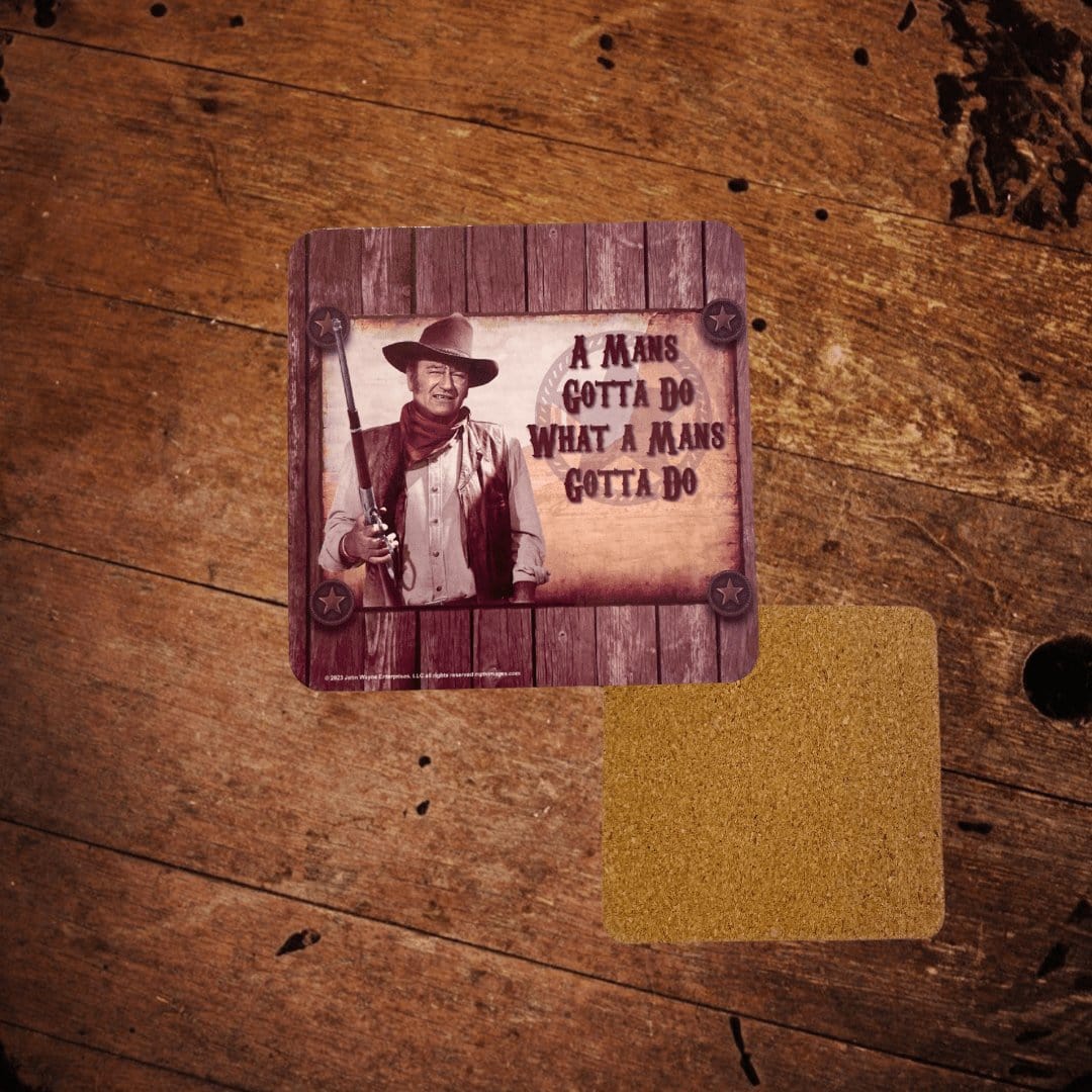 John Wayne Cork Back Coaster - The Whiskey Cave