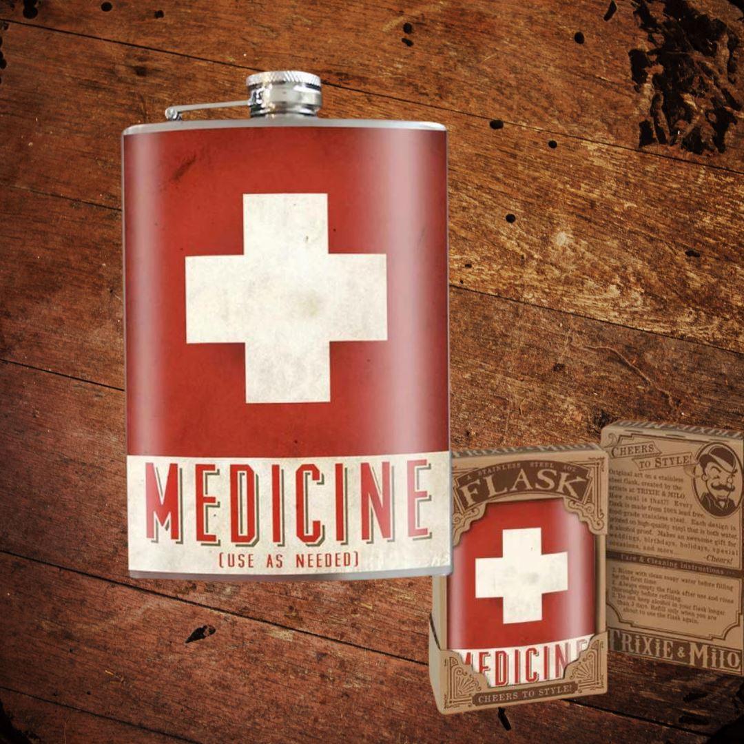 Medicine Stainless Steel Flask - The Whiskey Cave
