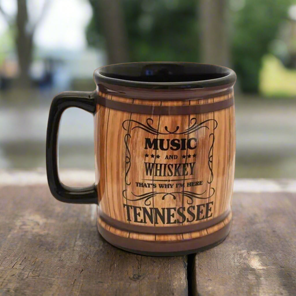 Music City Tennessee Whiskey Barrel Coffee Mug - The Whiskey Cave