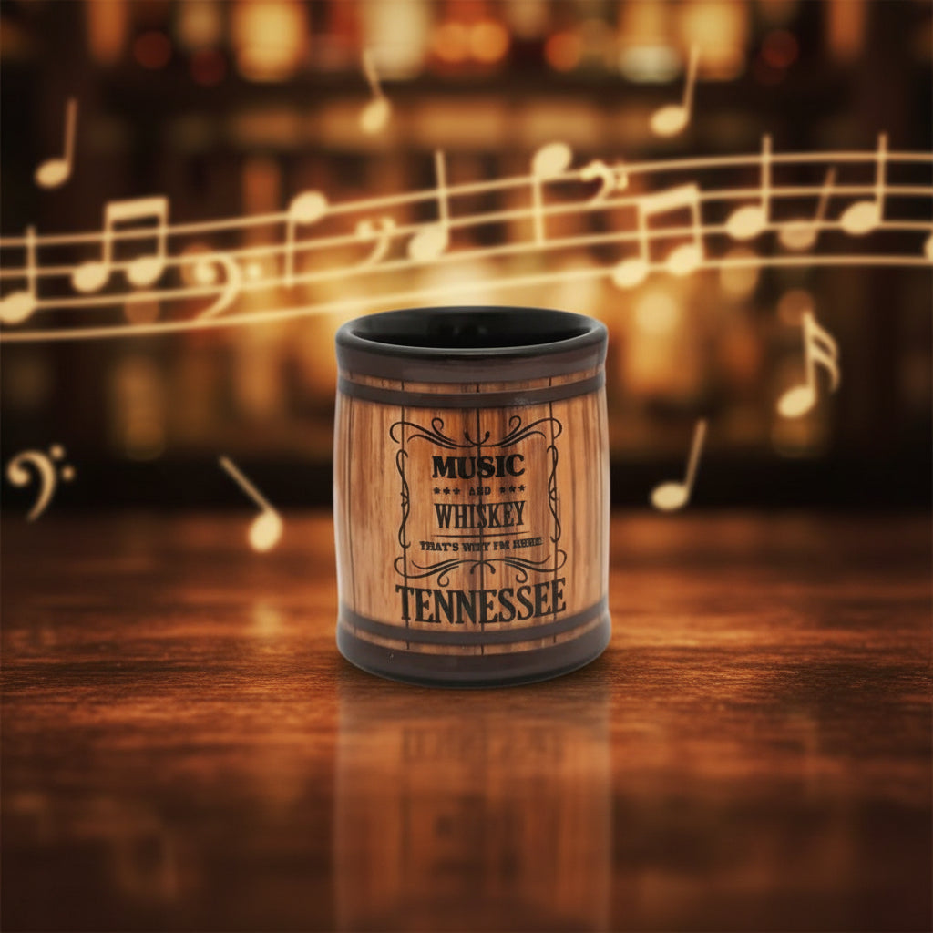Music City Tennessee Whiskey Barrel Shot Glass - The Whiskey Cave