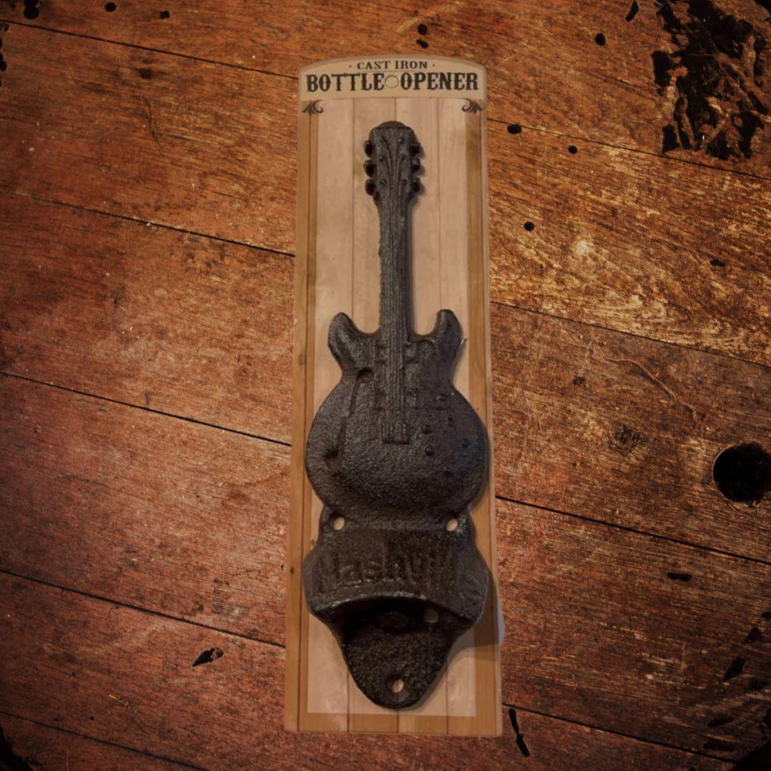 Nashville Guitar Cast Iron Bottle Opener - The Whiskey Cave
