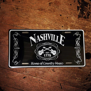 Nashville Music City Metal License Plate - The Whiskey Cave