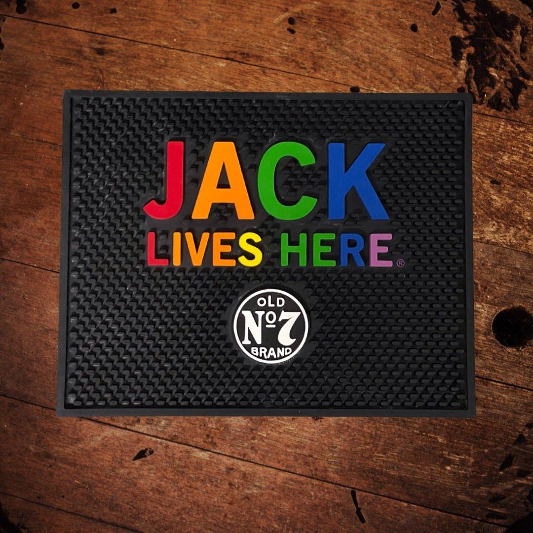 New Jack Daniel’s Jack Lives Here Rectangle Bar Mat - The Whiskey Cave