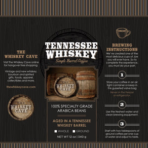NEW Tennessee Whiskey Single Barrel Coffee 100% Arabica Beans - The Whiskey Cave