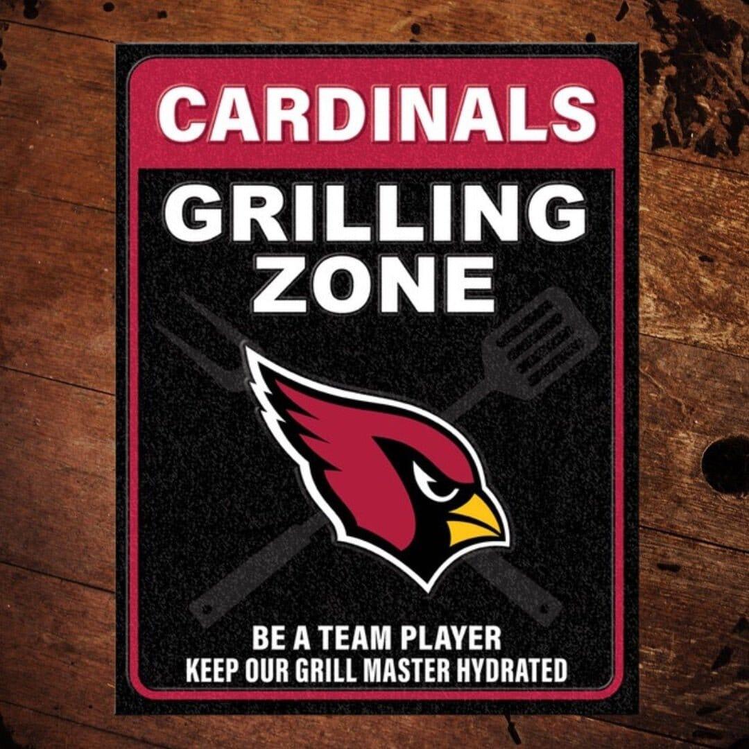NFL Arizona Cardinals Grilling Zone Metal Sign - The Whiskey Cave