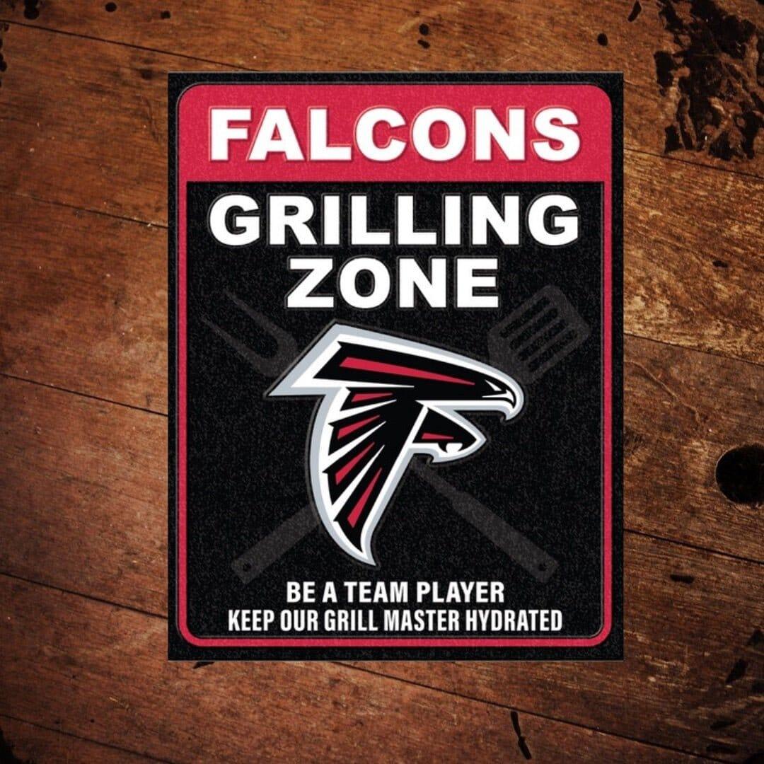 NFL Atlanta Falcons Grilling Zone Metal Sign - The Whiskey Cave
