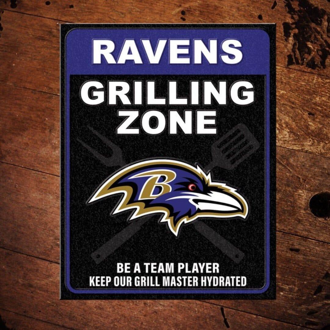 NFL Baltimore Ravens Grilling Zone Metal Sign - The Whiskey Cave