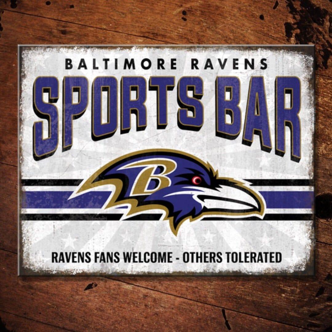 NFL Baltimore Ravens Sports Bar Metal Sign - The Whiskey Cave