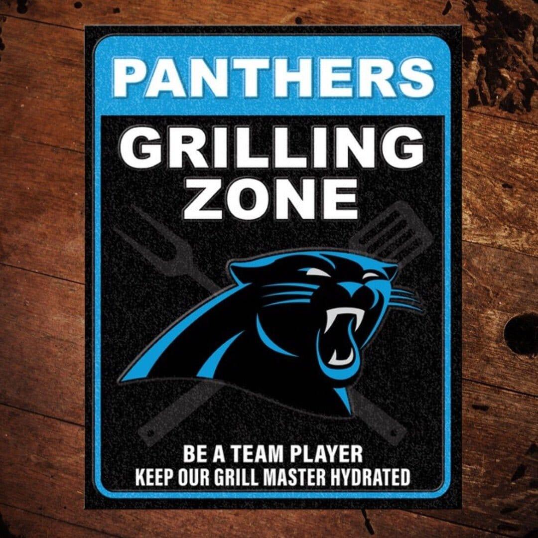 NFL Carolina Panthers Grilling Zone Metal Sign - The Whiskey Cave