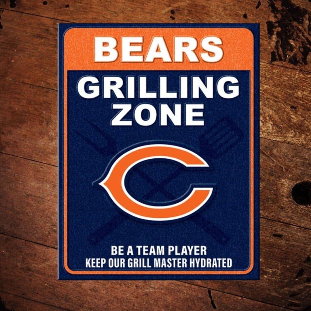 NFL Chicago Bears Grilling Zone Metal Sign - The Whiskey Cave
