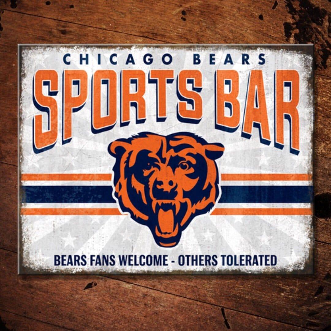 NFL Chicago Bears Sports Bar Metal Sign - The Whiskey Cave